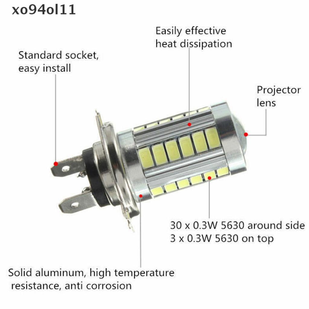 (hotsale) 1 Pc Lampu Utama Kendaraan Tipe 33 LED H7 5630SMD 660LM Warna Putih Anti Kabut