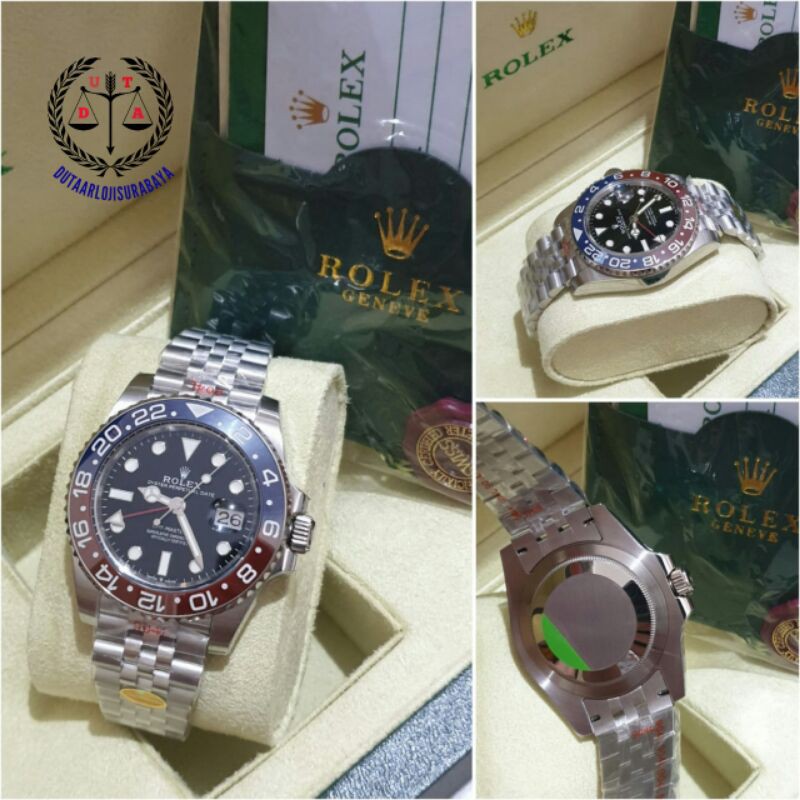 JAM TANGAN PRIA ROLEX GMT AUTOMATIC MESIN SWISS