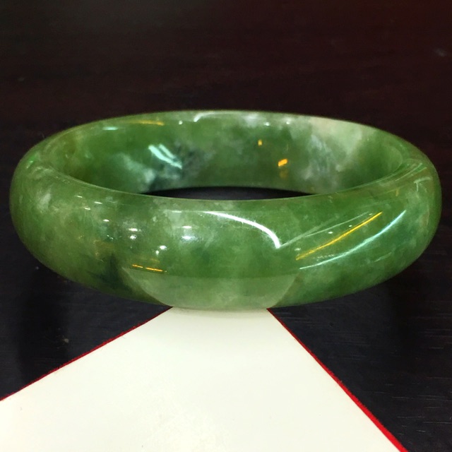 Gelang bangle gelang giok hijau gelap pekat no.17