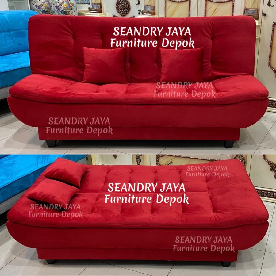 SOFA BED MINIMALIS/MODERN/KEKINIAN/MEJA TAMU/HALUS/PROMO MURAH/JABODETABEK/SEANDRY JAYA FURNITURE DE