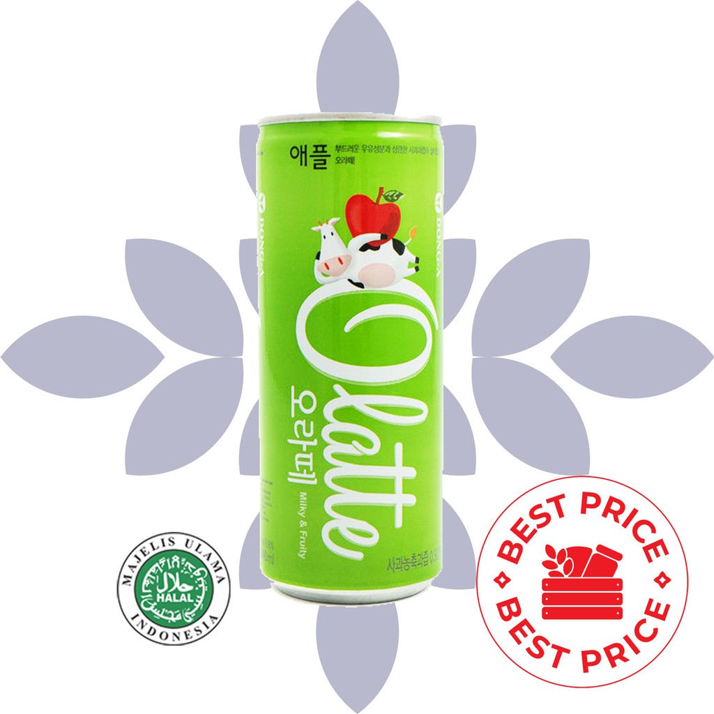 DONG-A - OLATTE APPLE MILKY DRINK (MINUMAN RASA SUSU &amp; APEL) - 240 ML