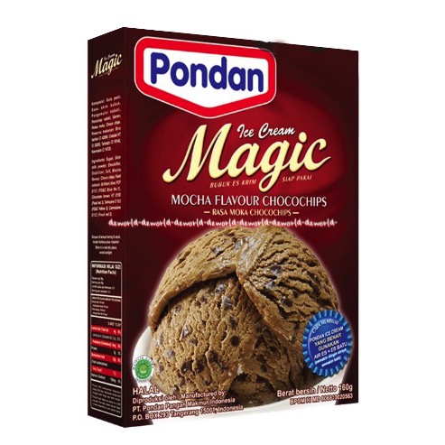 Pondan Ice Cream Magic 160g Cokelat Choco Chips Vanilla Strawberry Kisimis Moka Tepung membuat Eskrim