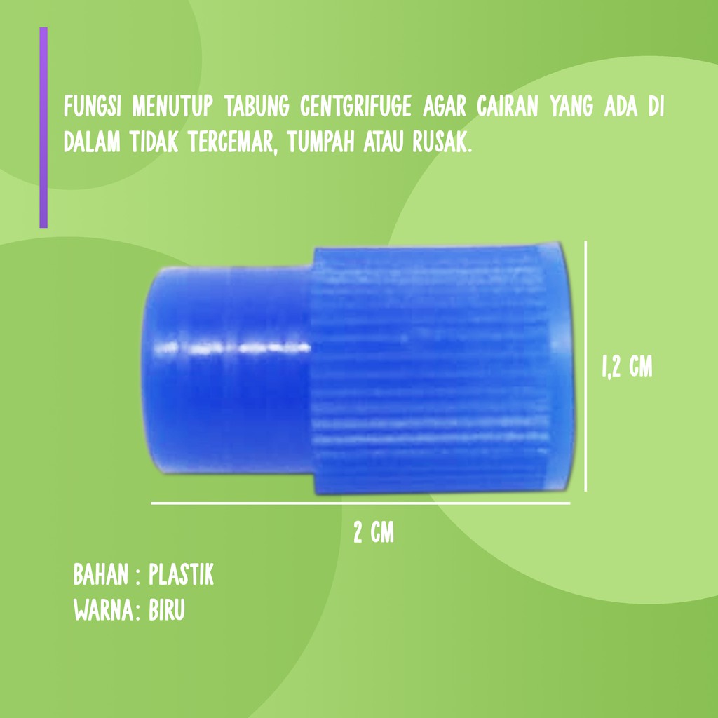 Plug Cap Test Tube KJ-717 - Tutup tabung reaksi biru (500pcs/bag)