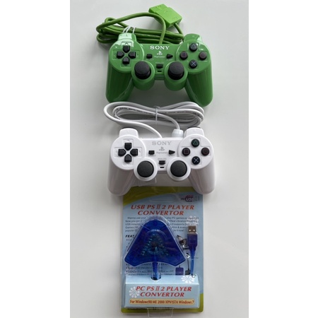 Stick ps2 warna stabilo paket(stick 2pcs)(converter 1pcs)promo