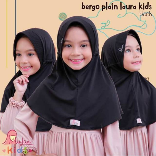 BERGO SERUT ANAK PLAIN LAURA MIULAN JILBAB ANAK MIULAN MIRIP ZOYA