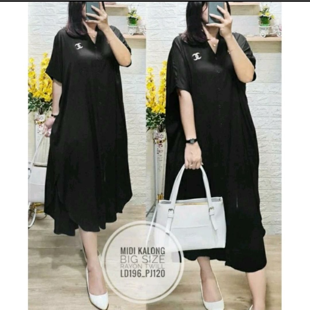 MIDI KALONG BIGSIZE LD 160 KANCING AKTIF BAHAN TEBAL KUALITAS GRADE A TIDAK NERAWANG