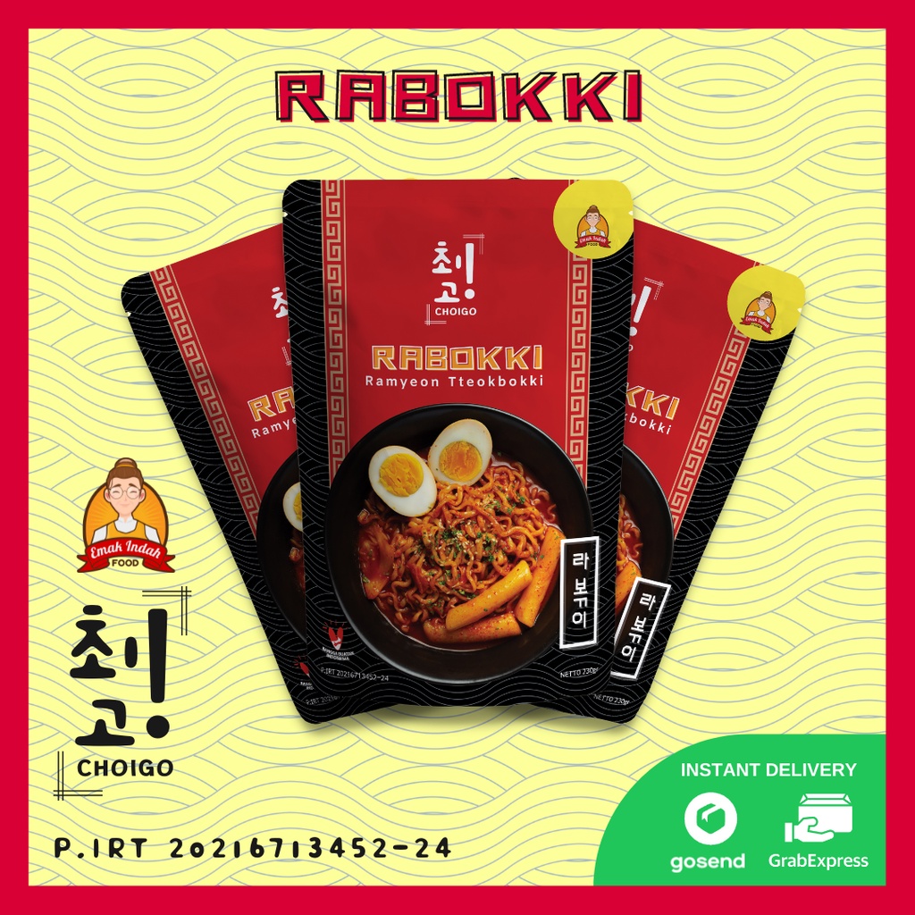 COMBO CHOIGO! RABOKKI (3PCS)  - CHOIGO RABOKKI CHOIGO / RABOKKI CHOIGO / RABOKKI CHOIGO KOREA INSTAN - CHOIGO EMAK INDAH FOOD