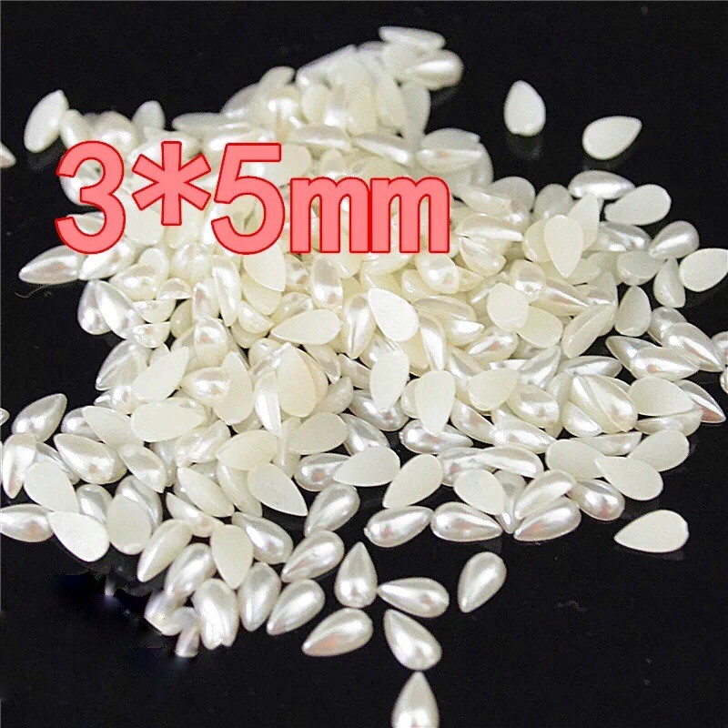 IVORY TEARDROP MINI 3x5mm isi 2gram Bahan Nailart nail art