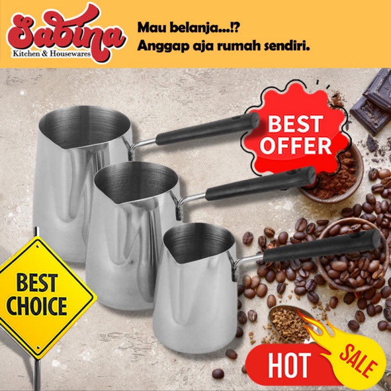 Gelas Pitcher Kopi Espresso Latte Gagang Panjang Long Handle Stainless