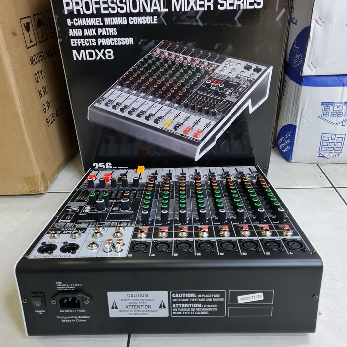 MIXER AUDIO ASHLEY MDX8 8CHUSB-BLUETOOTH-RECORDING NEW