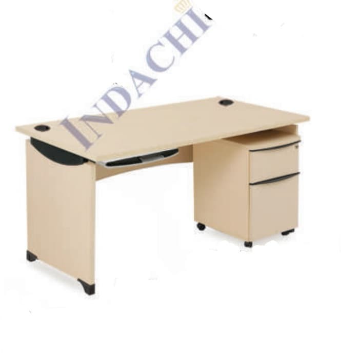 Meja Kerja Meja Kantor Indachi DD 120 PR + Laci DMD 252 PR Warna Maple