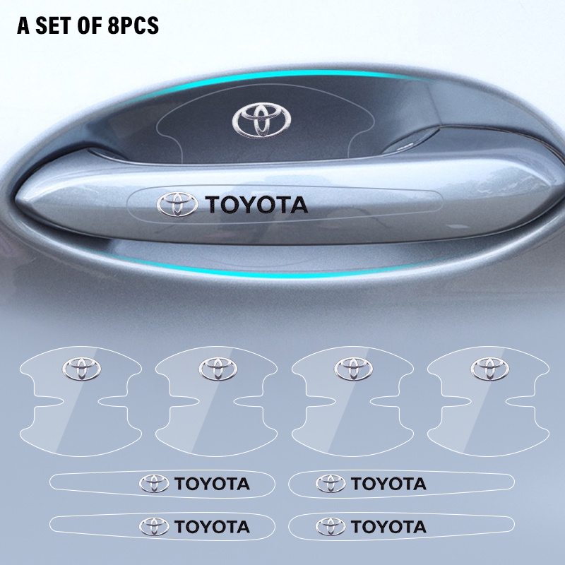 8pcs Stiker Film Bahan TPU Untuk Handle Pintu Mobil Toyota Yaris Corolla Vios CHR Avanza RAV4 Camry