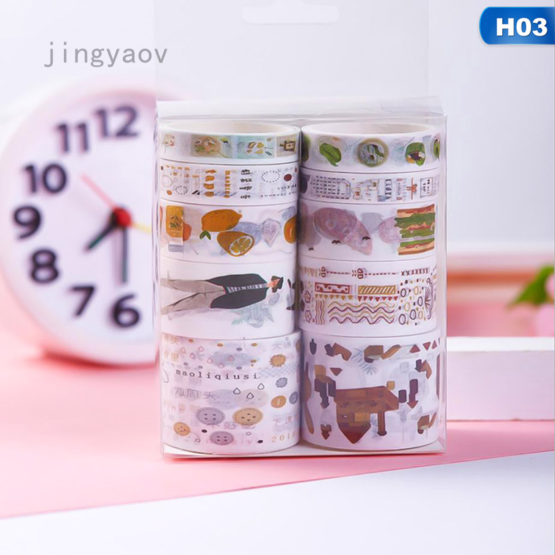 10pcs set Tape selotip Washi Ukuran 15x7m Untuk Dekorasi  