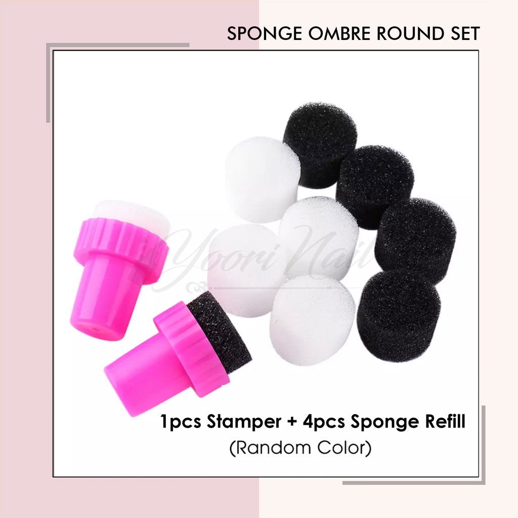 Nail art sponge stamp round spons ombre set gradiasi sponge