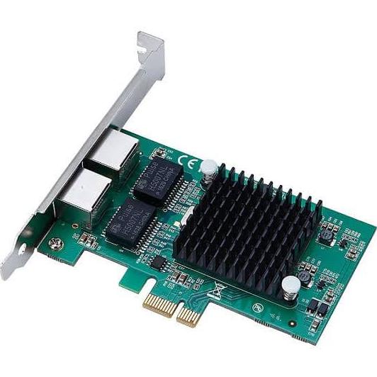 Dual 2 R45 Port LAN Gigabit Gold-Plated PCI-EX1 1000Mbps Server Adapter for Intel 82575EB Chip Ethernet Network Card 