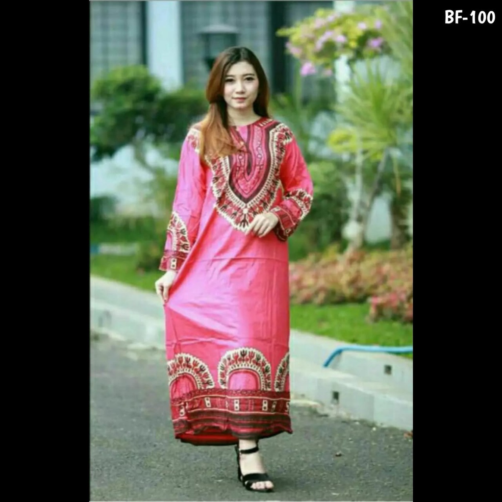 Long Dress Murah Busui Lengan Panjang Gamis Maroko - Kode BF-100