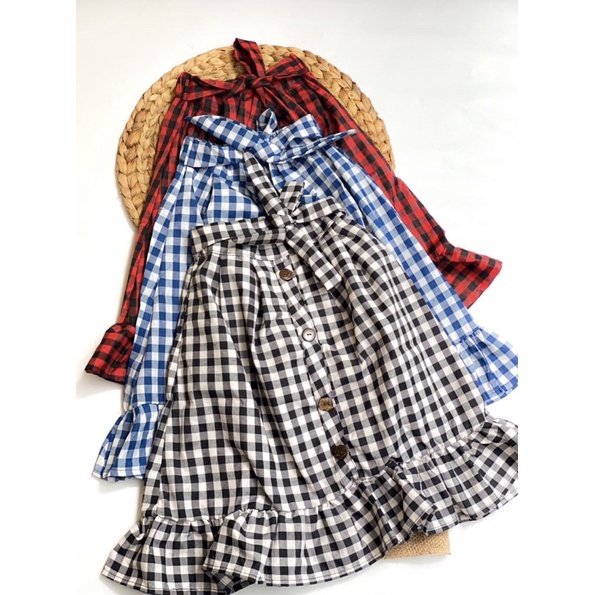 Rok ruffle skirt kids 3-8 tahun dan dewasa bisa couple ya moms