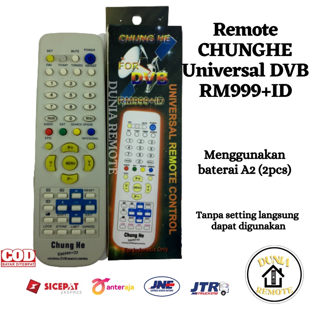 Remot Remote Multi CHUNGHE UNIVERSAL DVB Receiver dan positioner parabola RM999+ID