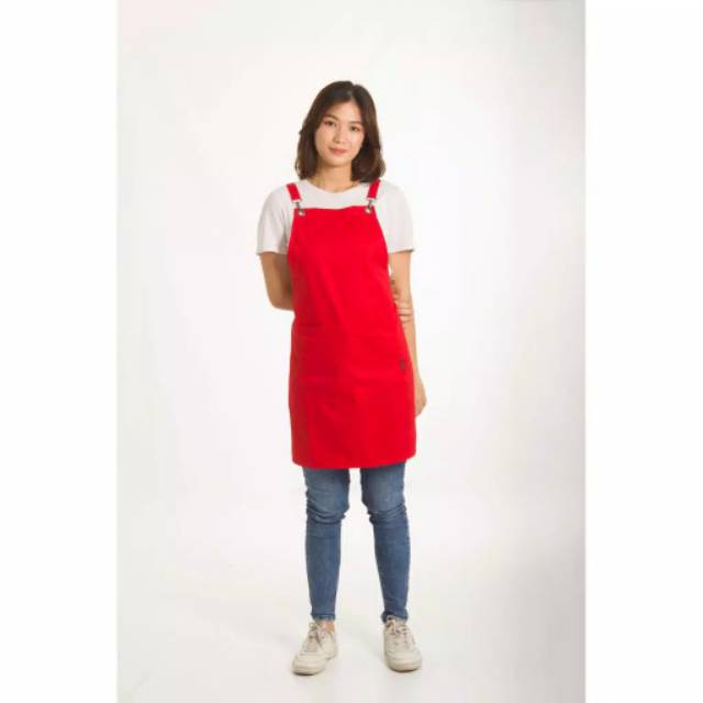 APRON CELEMEK MASAK, CAFE, BARISTA FULL BODY BAHAN DRILL