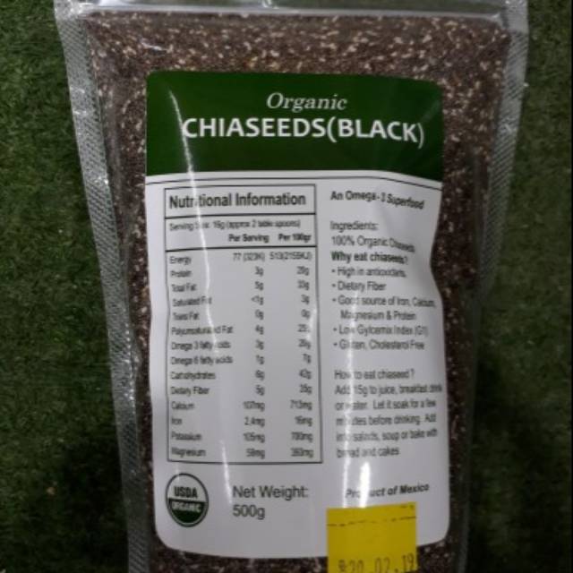 

Organic chiaseed black 500 gram