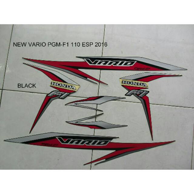 Striping Motor Honda Vario esp 110 2016 Hitam