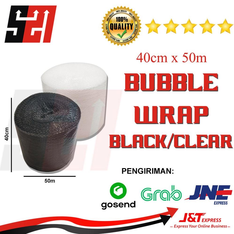 

[(BAYAR DITEMPAT) Bubble Wrap Bubble Wrap Gelembung Bening Hitam 40cm x 50m