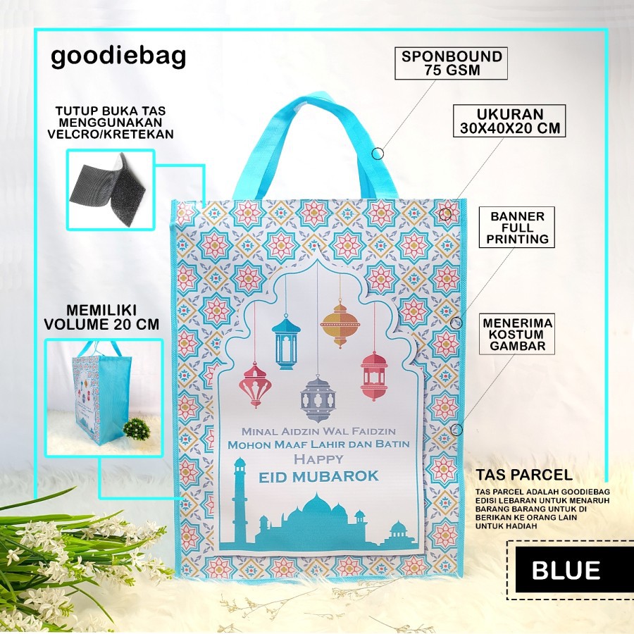 

TAS HAMPERS LEBARAN/TAS PARCEL SPUNBUND MURAH UKURAN 30X40X20 CM