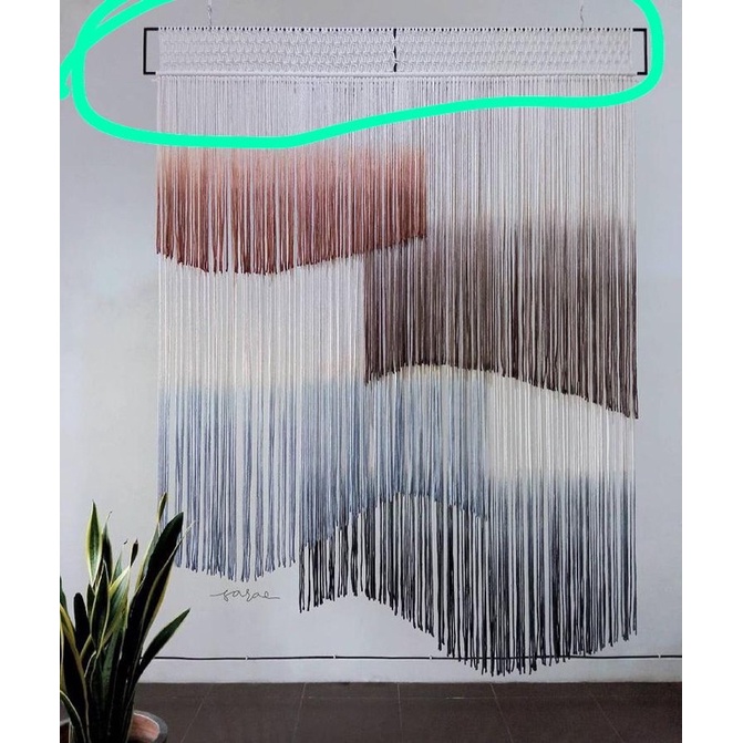 hanger macrame custom 50x10cm bahan kayu jati belanda