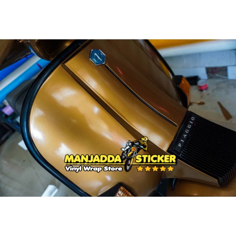 stiker skotlet motor warna gold cooper super glossy