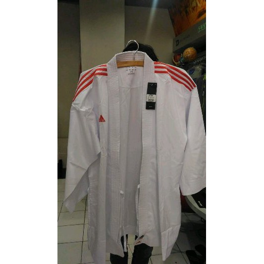 Baju karate kumite adidas adizero original strip biru dan strip merah dogi karate