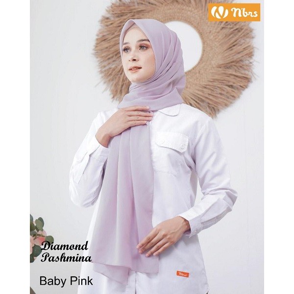 Nibras Hijab Pashmina Diamond Jilbab Wanita Muslimah Pashmina Panjang Syari Polos Modern