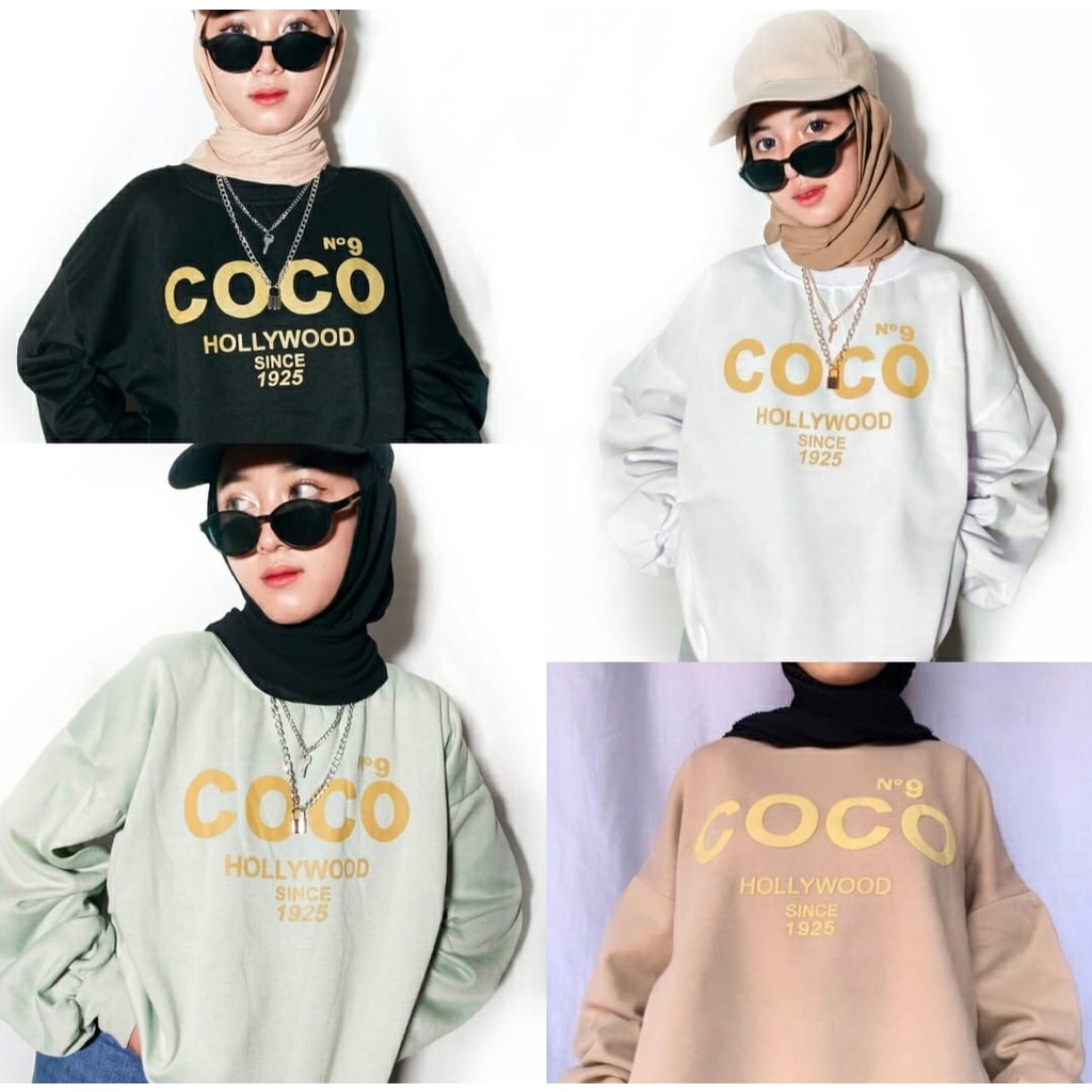 CREWNECK SWEATER WANITA COCO HOLLYWOOD / SWEATER WANITA TEBAL