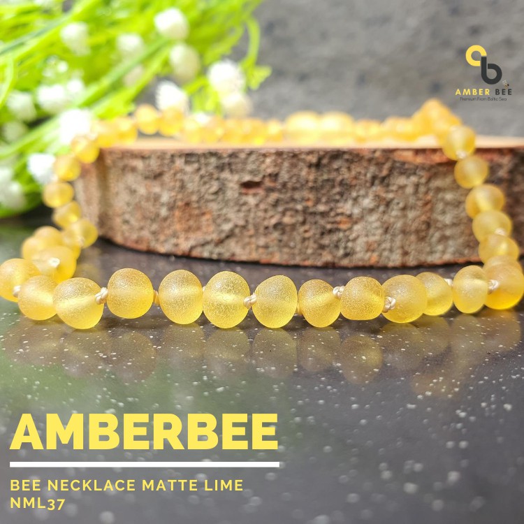 Kalung Amber Anak Premium Matte Lemon Fresh NML37 By Amber Bee