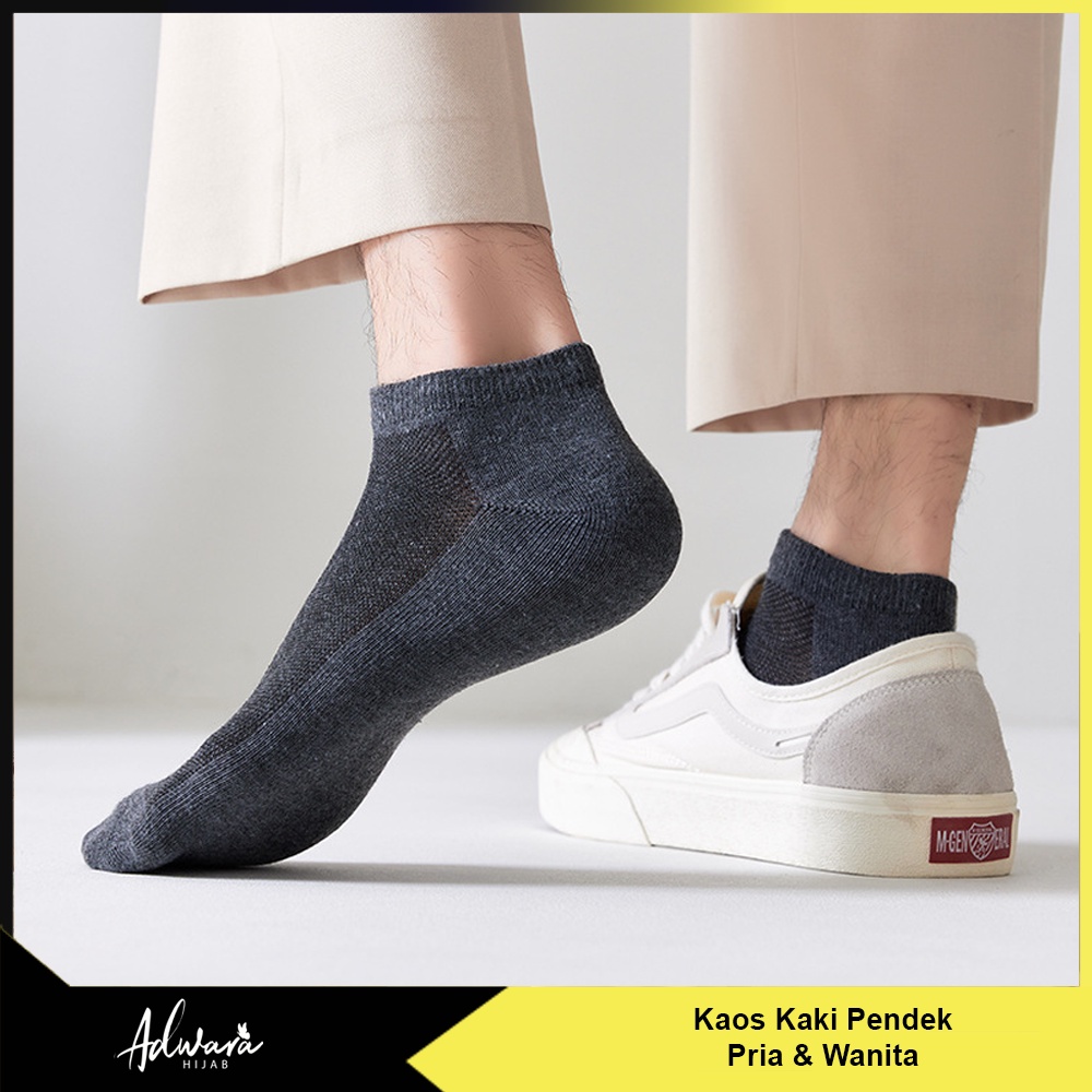 Kaos Kaki Pendek Pria Wanita Semata Kaki Katun Polos (Dikemas Plastik OPP)