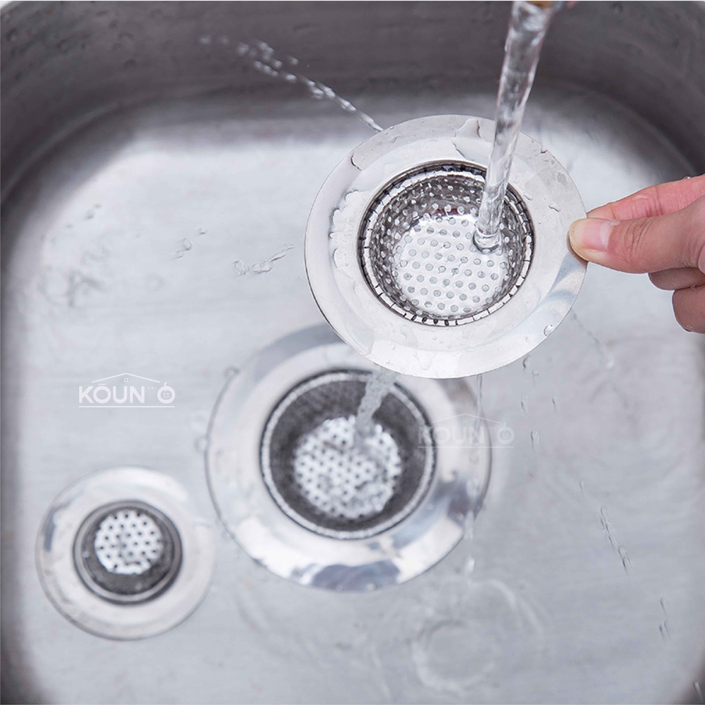 Saringan Wastafel Cuci Piring Stainless Steel Sink Strainer Filter Air Saringan Afur Bak Cuci Gelas