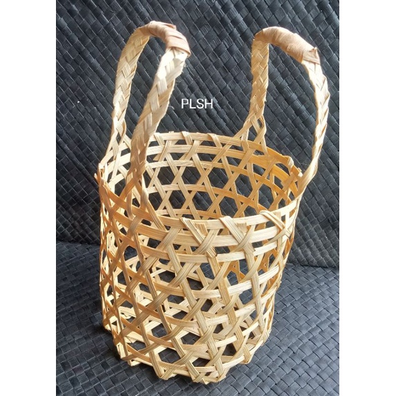 anyaman bambu tas bulat tas toples 15×14