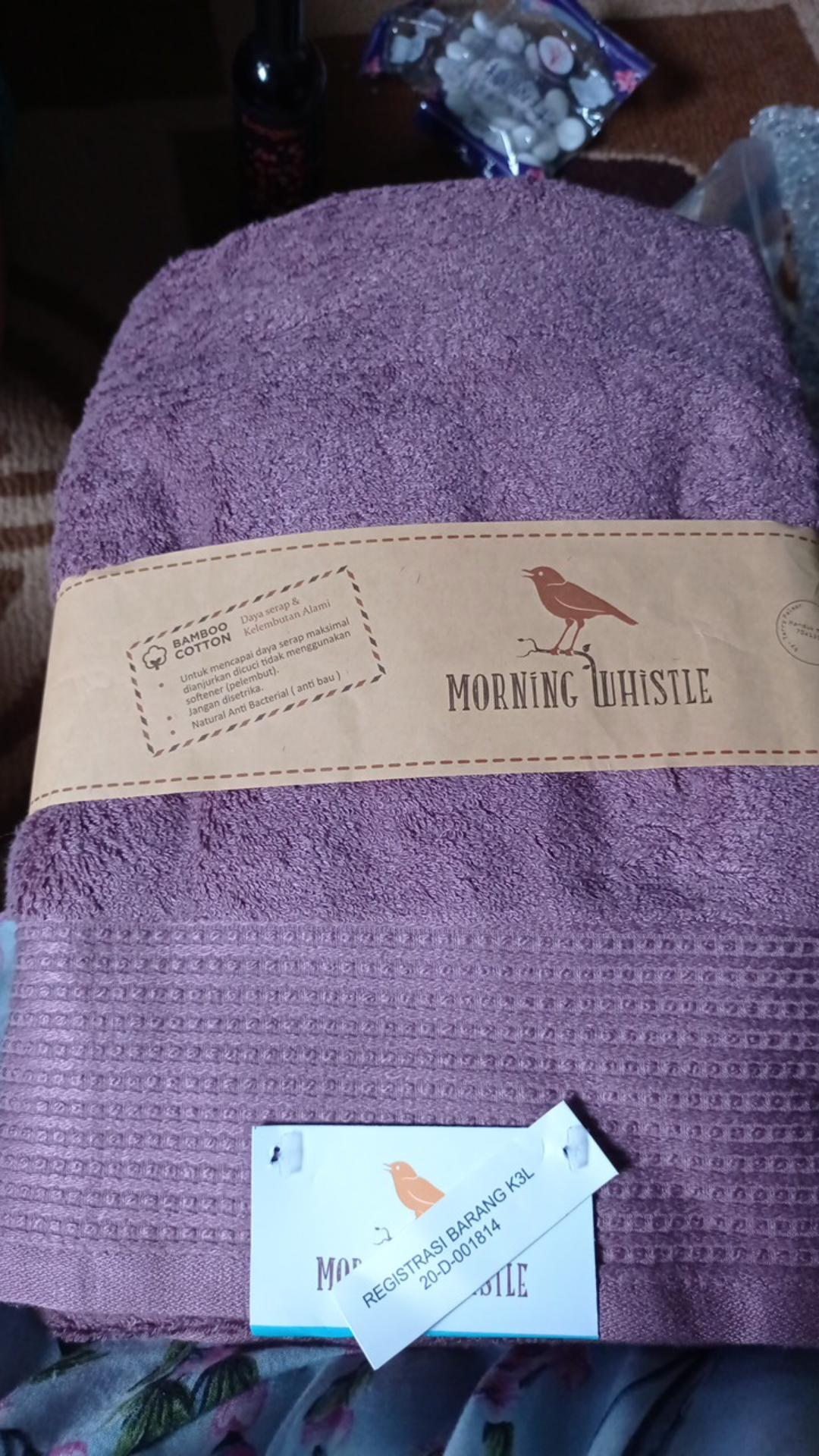 Rc Handuk Mandi Terry Palmer Morning Whistle  Serat Bamboo Jumbo Ukuran 70x140cm