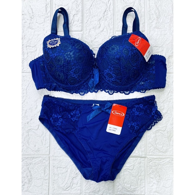 New Model BH | Bra Set Brukat Bunga SOREX 17093 Pakai Kawat dan Busa Sedang