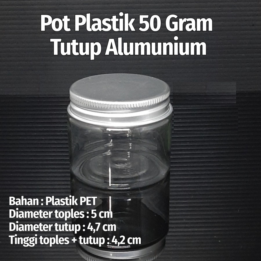 BABEE - POT JAR 50GR TUTUP ALUMINIUM / WADAH SAMBAL / TEMPAT SAMBAL PLASTIK / POT POMADE