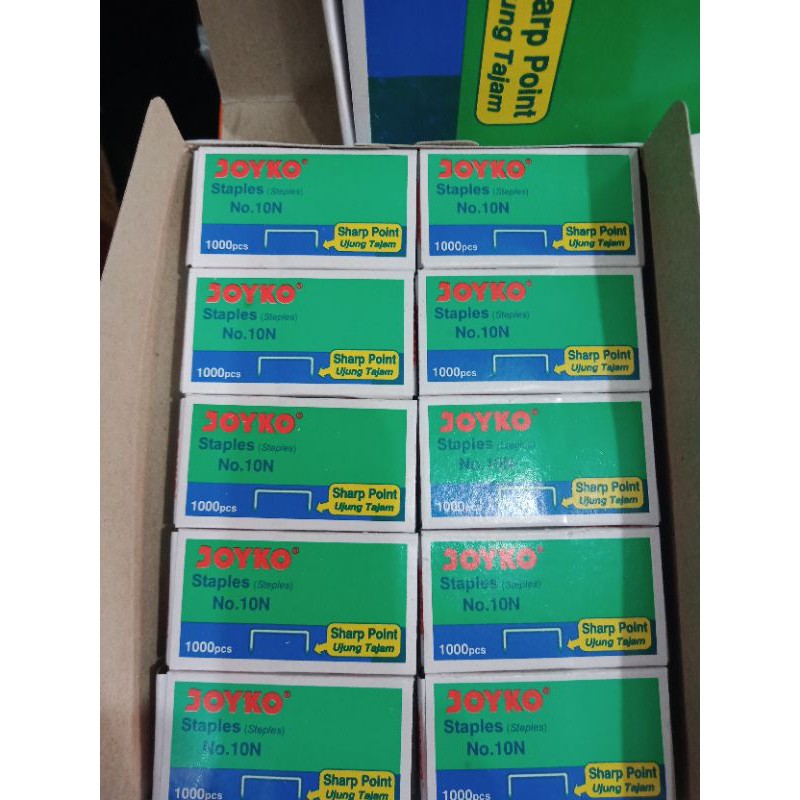 

repil/ isi ualng Staples joiko no 10. satu pak isi 20 box kecil.