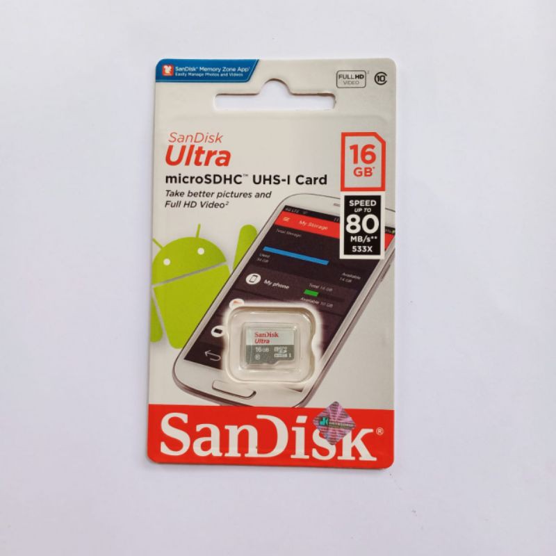 Memori handphone 16GB 16 GB . 32GB 32 GB micro SD card sandisk Speed 80 kartu memori hp mmc card