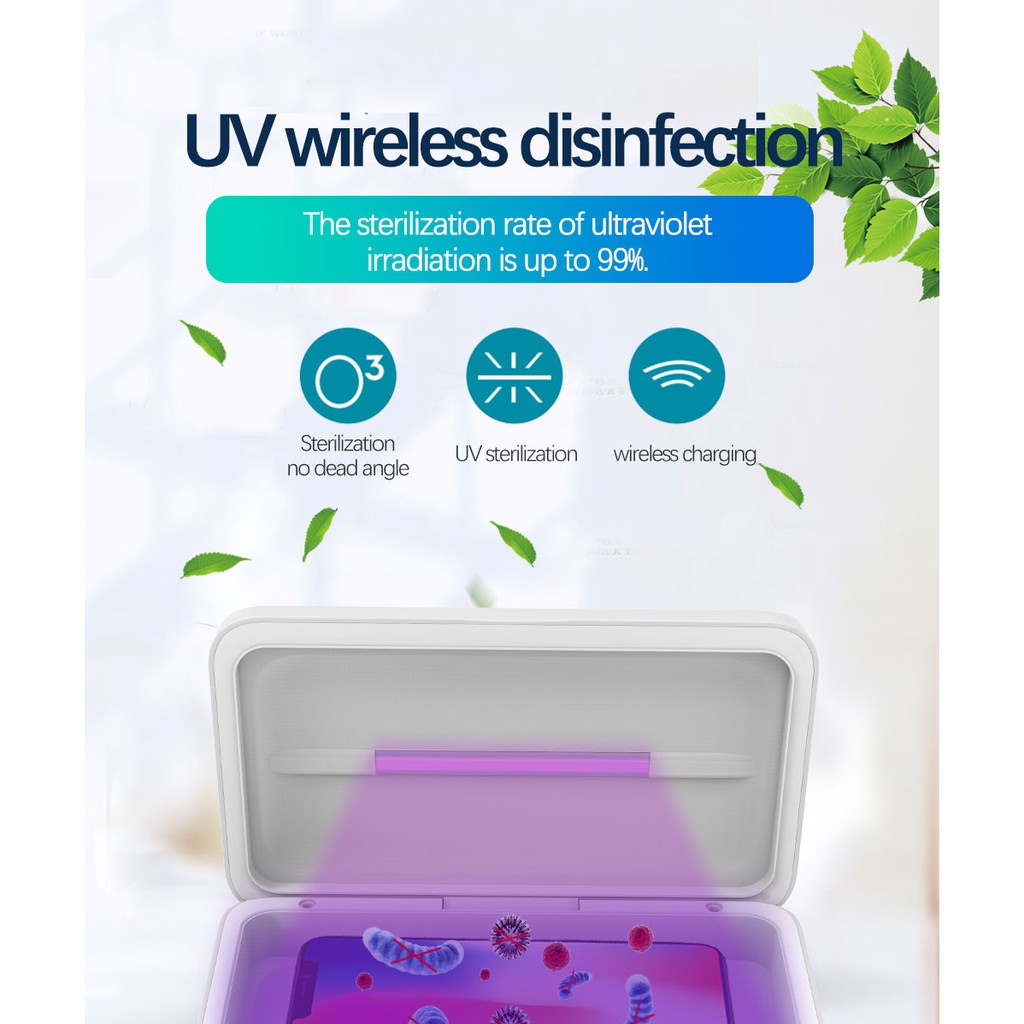 UV Sterilizer (Wireless dalam). Alat Steril Virus utk Masker, HP, dll