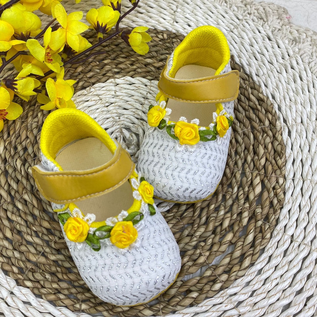 SEPATU PREWALKER BABY BAYI PESTA ANAK PEREMPUAN PAYET BUNGA 0-12 BULAN XP01