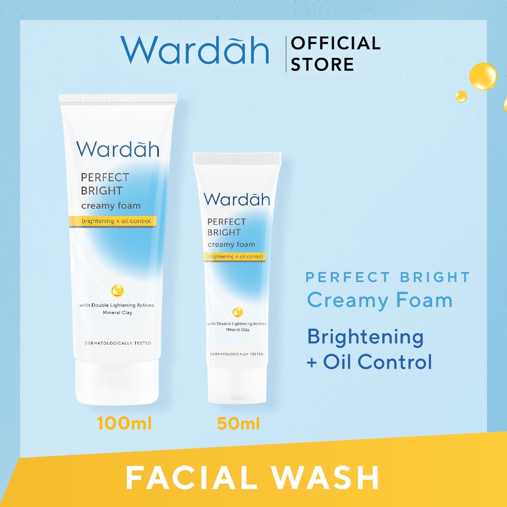 [NEW] Wardah Perfect Bright Creamy Foam Bright+Oil Control -Sabun Cuci Muka untuk Kulit Berminyak