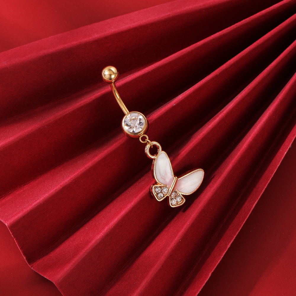 Anting Tindik Perut / Pusar Model Lebah Bahan Stainless Steel Warna Emas Untuk Wanita