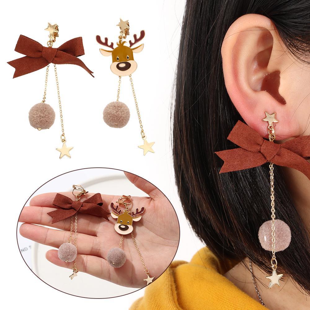 Lily Natal Elk Anting Perhiasan Fashion Xmas Kupu-Kupu Simpul Anting