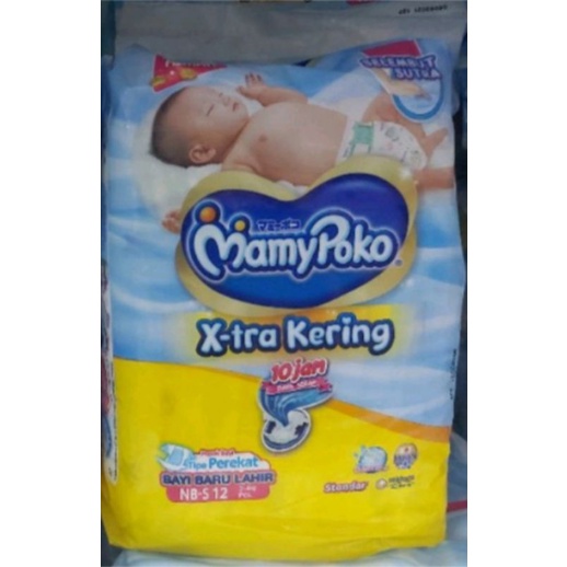 MamyPoko X-tra Kering Tipe Perekat NB-S Isi 12