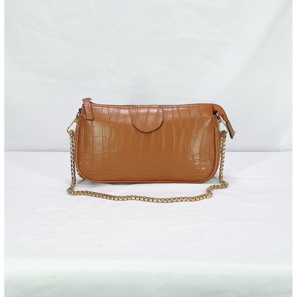 HERLINA FASHION & BAG TAS DOMPET IZZA TENTENG CROCO RANTAI MINI KTW