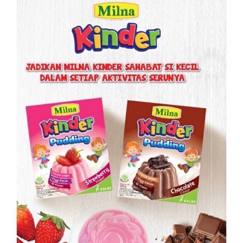 Milna puding strawbery dan coklat 100gram    / puding milna strawberry / puding milna coklat / pudin