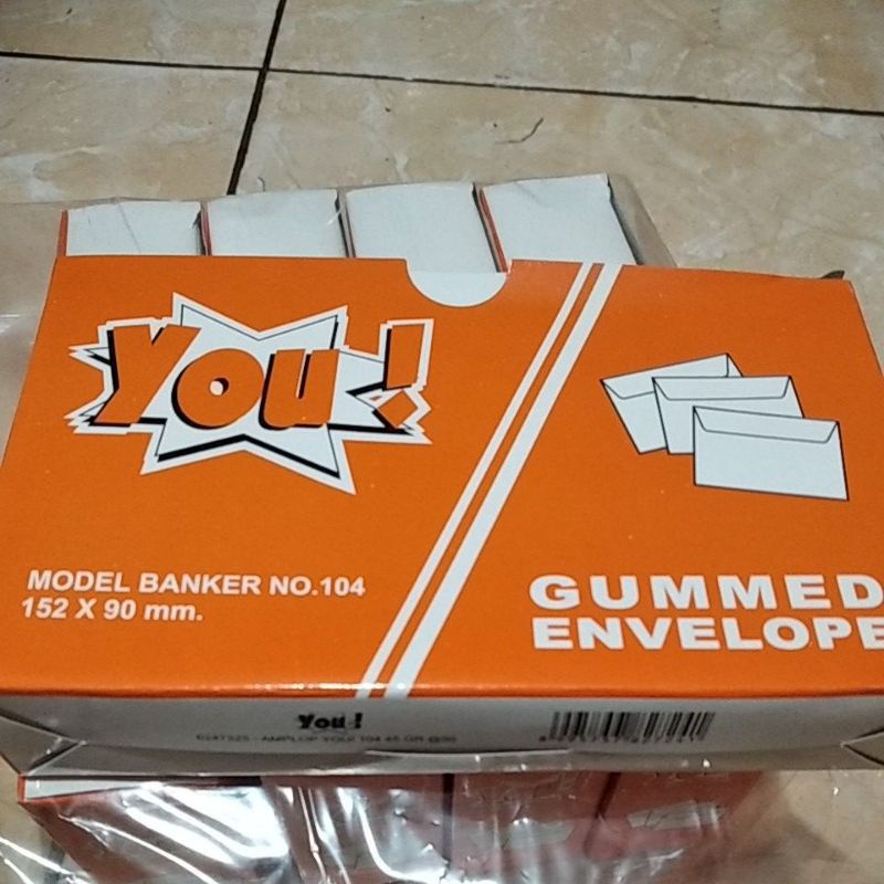 

Promo 1pack amplop YOU!! gummed envelope termurah model banker